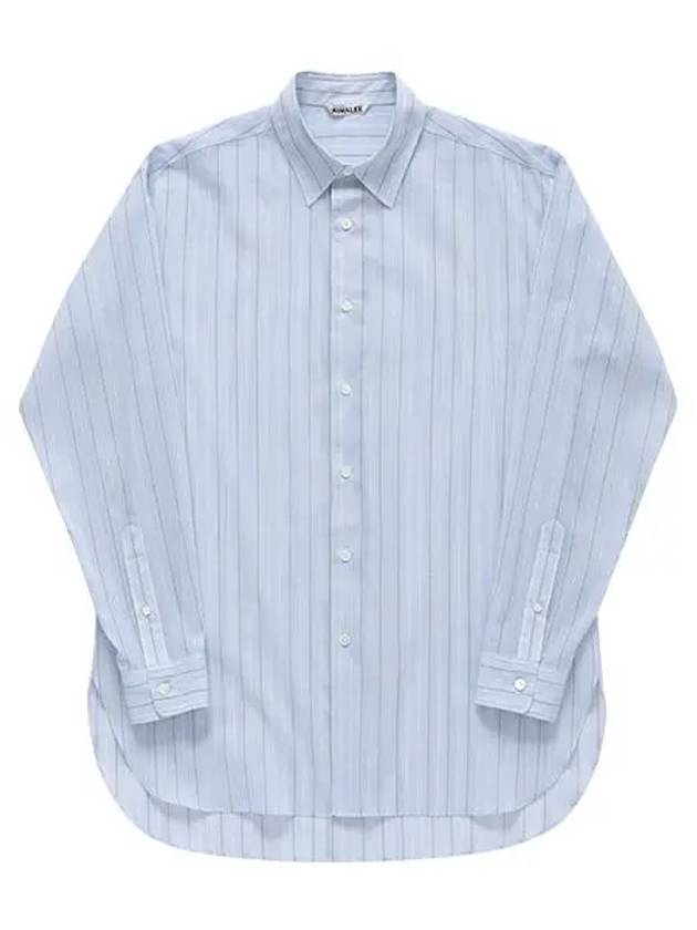 A24SS01OS LIGHT BLUE STRIPE Hard Twist Pins Organza Striped Men s Shirt - AURALEE - BALAAN 5