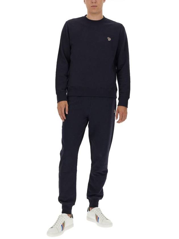 Zebra Patch Organic Cotton Sweatshirt Navy - PAUL SMITH - BALAAN 3