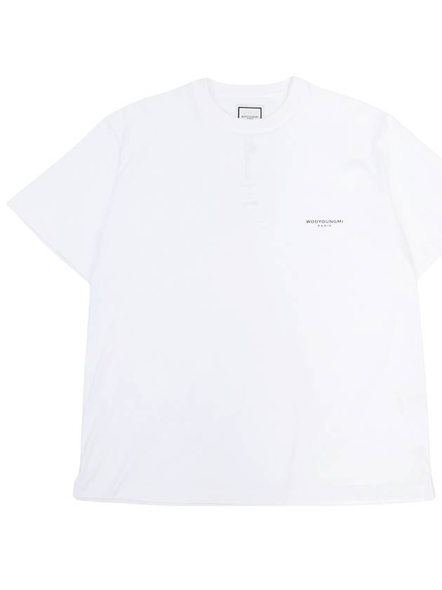 Cotton Square Label Short Sleeve T-Shirt White - WOOYOUNGMI - BALAAN 2