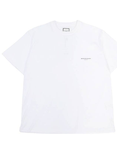 Cotton Square Label Short Sleeve T-Shirt White - WOOYOUNGMI - BALAAN 2