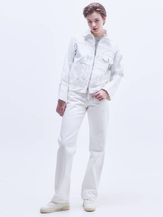 Women's Non-fade Denim Pants White - MOTH - BALAAN 1