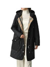 Women's Diamond Quilted Hoodie Single Coat Black - BURBERRY - BALAAN 5