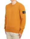 Logo Patch Crew Neck Wool Knit Top Orange - STONE ISLAND - BALAAN 3