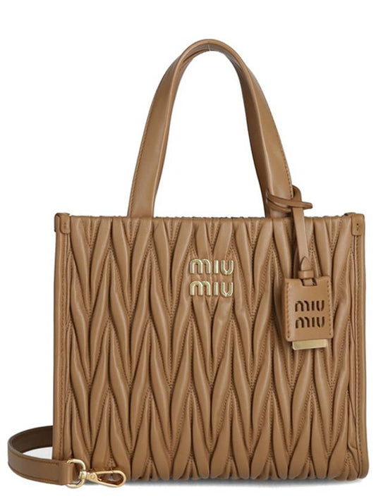 Matelasse Nappa Leather Tote Bag Brown - MIU MIU - BALAAN 2