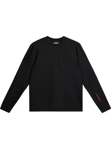 Alonso Crew Neck Long Sleeve T-Shirt Black - J.LINDEBERG - BALAAN 1