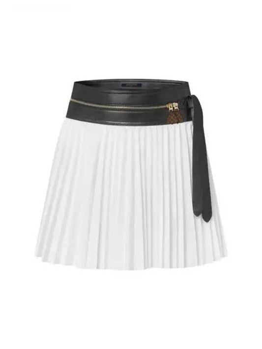 Leather Waist Pleated Mini Skirt 1AFUP7 - LOUIS VUITTON - BALAAN 1