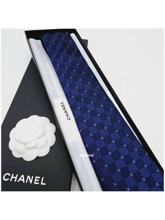 Men's Silk Tie CC Logo Navy AA9940 - CHANEL - BALAAN 2