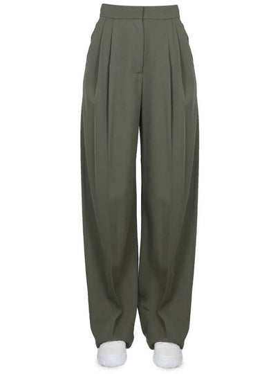 Women's High Waist Wide Pants Green - ALEXANDER MCQUEEN - BALAAN 2