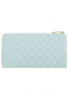 Intrecciato Zipper Long Wallet Teal Washed - BOTTEGA VENETA - BALAAN 1