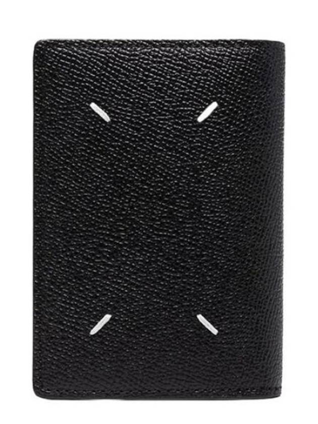 Stitched Bi-Fold Leather Card Wallet Black - MAISON MARGIELA - BALAAN 2