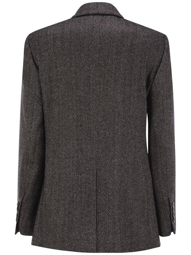 Techno wool carded chevron jacket with monile - BRUNELLO CUCINELLI - BALAAN 2