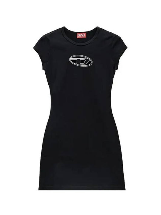 Women's D Angel Logo Cutout Short Dress Black - DIESEL - BALAAN 2