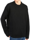 Crew Neck Wool Knit Top Black - TEN C - BALAAN 6