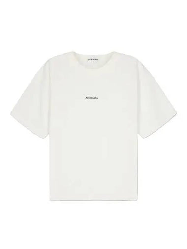 Logo Short Sleeve T Shirt Optic White - ACNE STUDIOS - BALAAN 1