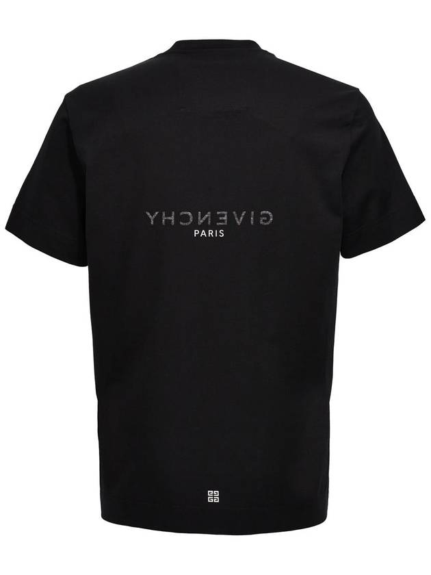 Men's Reverse Logo Round Slim Short Sleeve T-Shirt Black - GIVENCHY - BALAAN 3