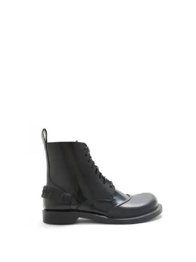 Lace-Up Calfskin Combat Boots Black - LOEWE - BALAAN 3