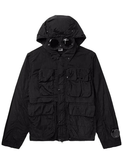 Chrome-R Goggle Utility Hooded Jacket Black - CP COMPANY - BALAAN 2