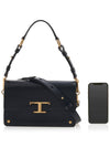 Timeless T Logo Small Satchel Shoulder Bag Black - TOD'S - BALAAN 7