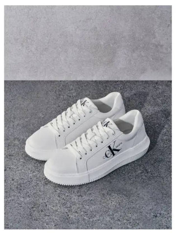 JEANS Unisex White Malmo Sneakers YM00681 01U YW00823 YBR - CALVIN KLEIN - BALAAN 1