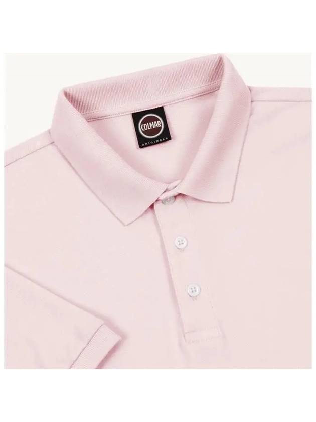 Le Logo Collar Short Sleeve TShirt Pink - COLMAR - BALAAN 1