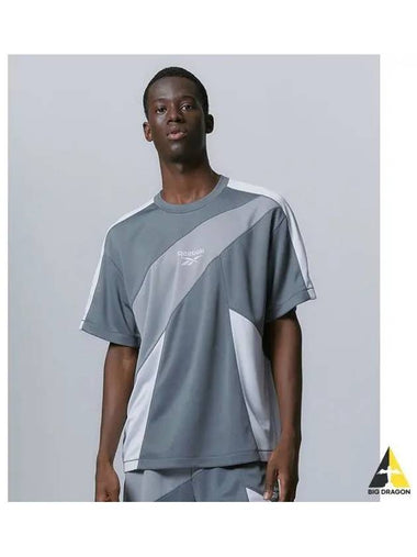 Paneled Vector Mesh T Shirt Gray - REEBOK - BALAAN 1