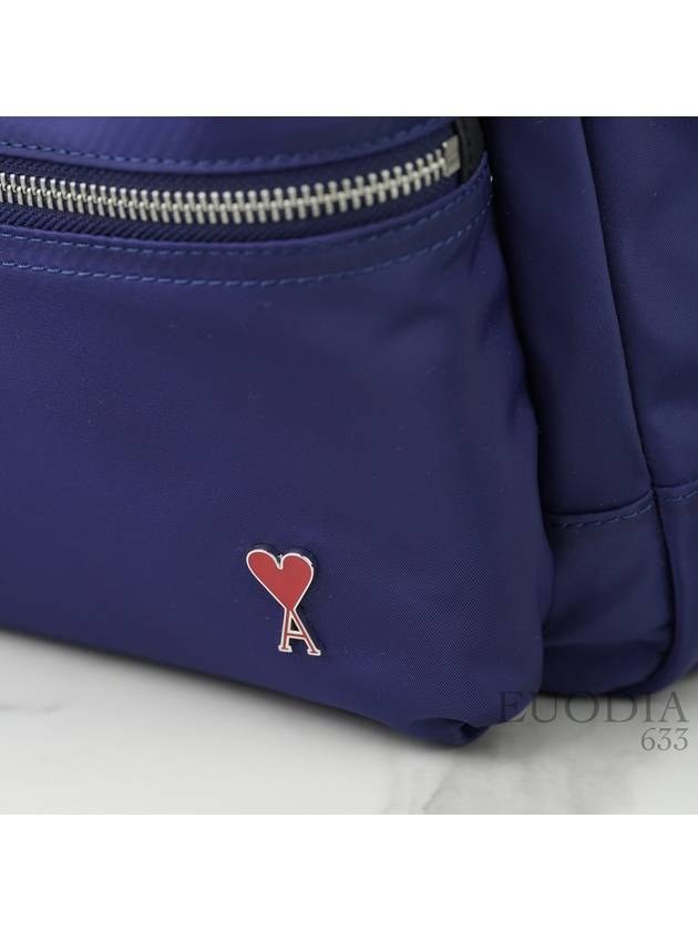 Heart Logo Backpack Navy - AMI - BALAAN 10