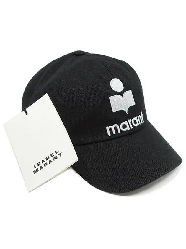 Tyron Logo Cotton Ball Cap Black - ISABEL MARANT - BALAAN 3