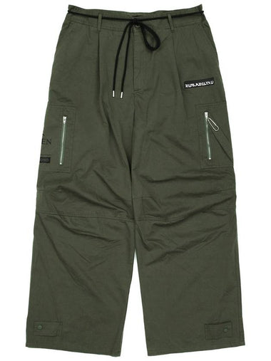 Hidden Guts Logo Wide Cargo Pants Khaki - BLACKBLOND - BALAAN 1