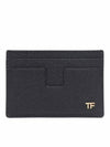 TF Gold Logo Classic T Line Card Wallet Black - TOM FORD - BALAAN.