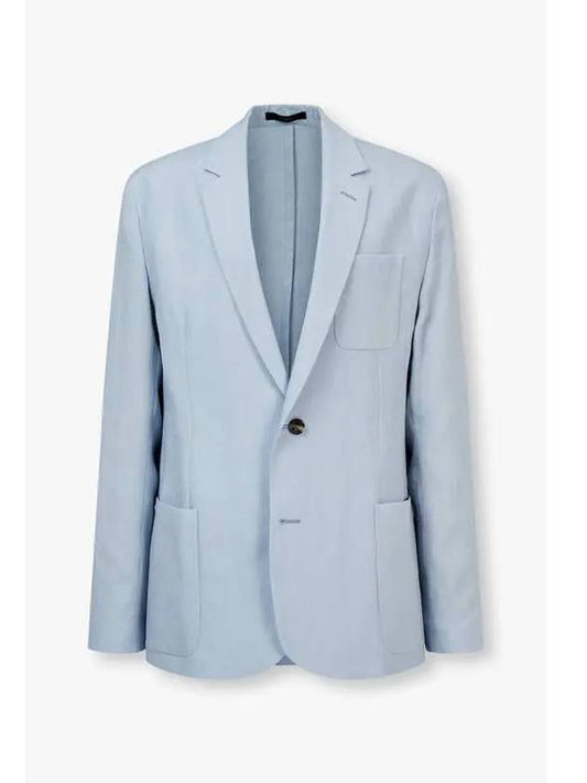 No cheat lapel linen single jacket sky blue - PAUL SMITH - BALAAN 1