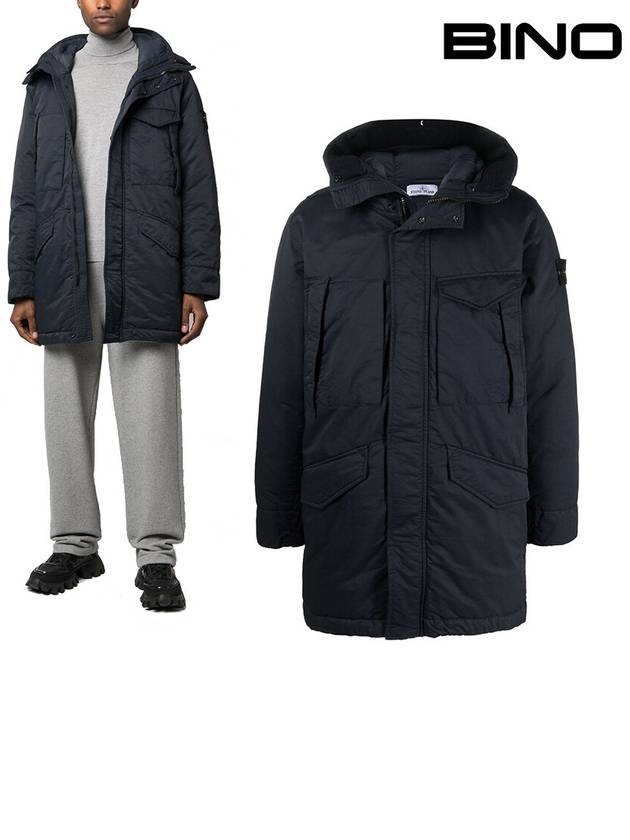 Opaque Nyoln Twill Down Parka Navy - STONE ISLAND - BALAAN 2