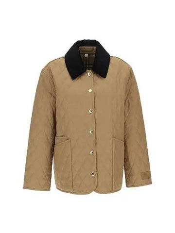 Jacket Women s Diamond Quilted Collar Single Beige - BURBERRY - BALAAN 1