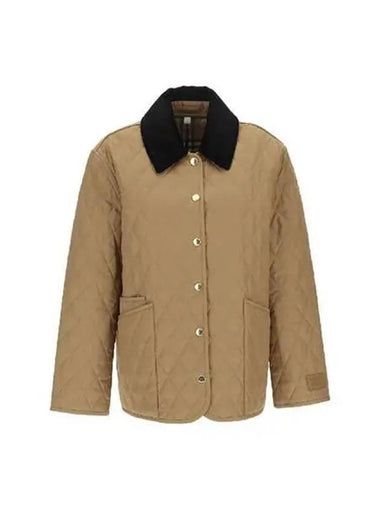 Jacket Women s Diamond Quilted Collar Single Beige - BURBERRY - BALAAN 1