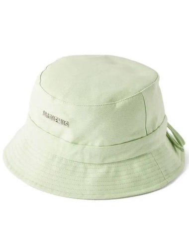 Jacquemus Bob Gadjo Ribbon Strap Cotton Canvas Bucket Hat Green - JACQUEMUS - BALAAN 1