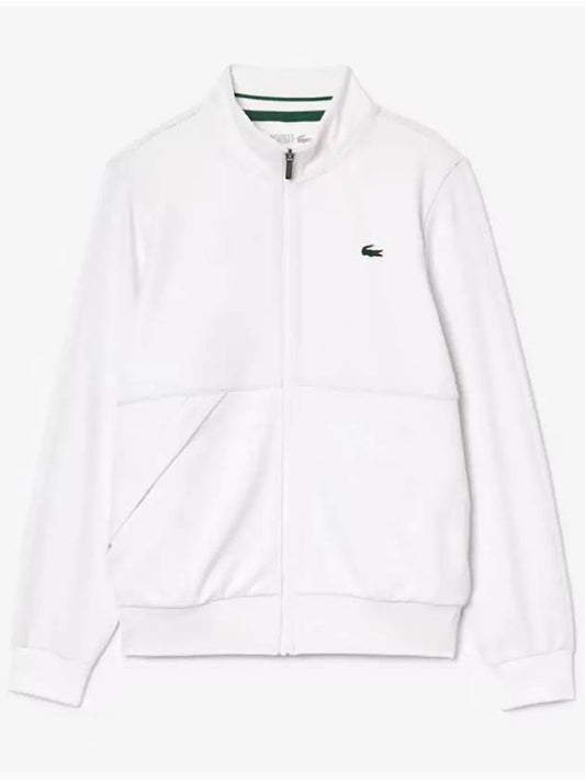 Sports Classic Fit Stretch Sweat Zip-Up Jacket White - LACOSTE - BALAAN 2