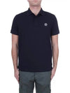 Pique Stretch Cotton Short Sleeve Polo Shirt Navy - STONE ISLAND - BALAAN 5