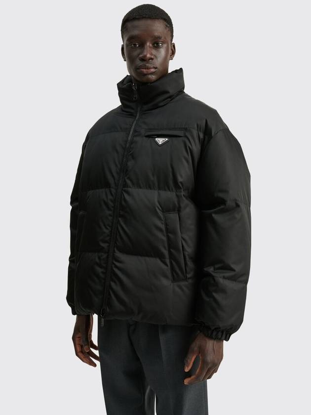 Medium-Length Re-Nylon Reversible Down Padded Jacket Black - PRADA - BALAAN 4