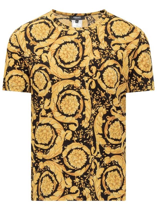 Men's All-Over Baroque Pajamas Short Sleeve T-Shirt Yellow - VERSACE - BALAAN 2