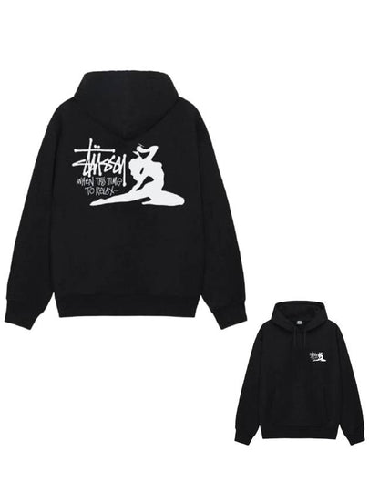 Women s Back Logo Relaxed Hooded Top Black - STUSSY - BALAAN 2