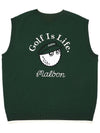 Logo point wool vest GREEN MAN - MALBON GOLF - BALAAN 2