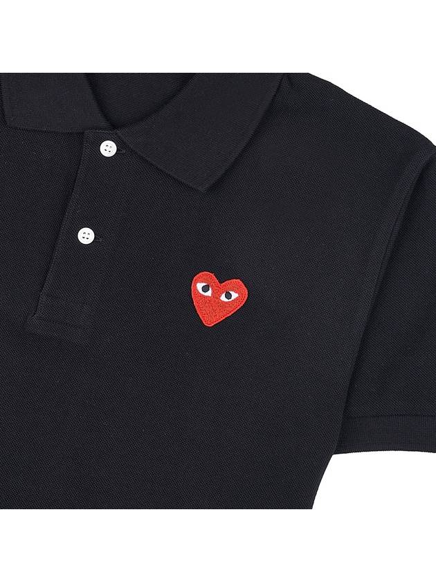 Men s Heart Waffen Polo T Shirt AZ P1T006 051 BLACK - COMME DES GARCONS - BALAAN 5