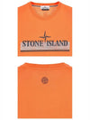 Tricromia One Print Garment Dyed Cotton Jersey Short Sleeve T-Shirt Orange - STONE ISLAND - BALAAN 6