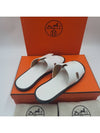 Izmir Leather Slippers Blanc - HERMES - BALAAN 4