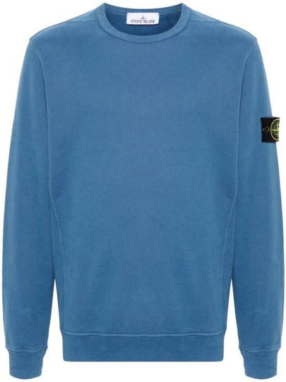 Wappen Patch Crew Neck Cotton Sweatshirt Blue - STONE ISLAND - BALAAN 2