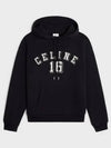 16 Loose Cotton Fleece Hoodie Black - CELINE - BALAAN 2