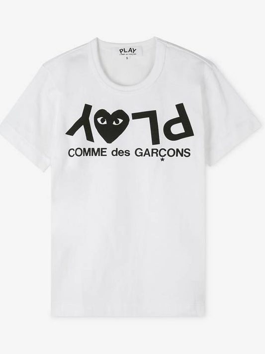 Women s reverse logo white short sleeve t shirt AZ T067 051 1 - COMME DES GARCONS - BALAAN 2