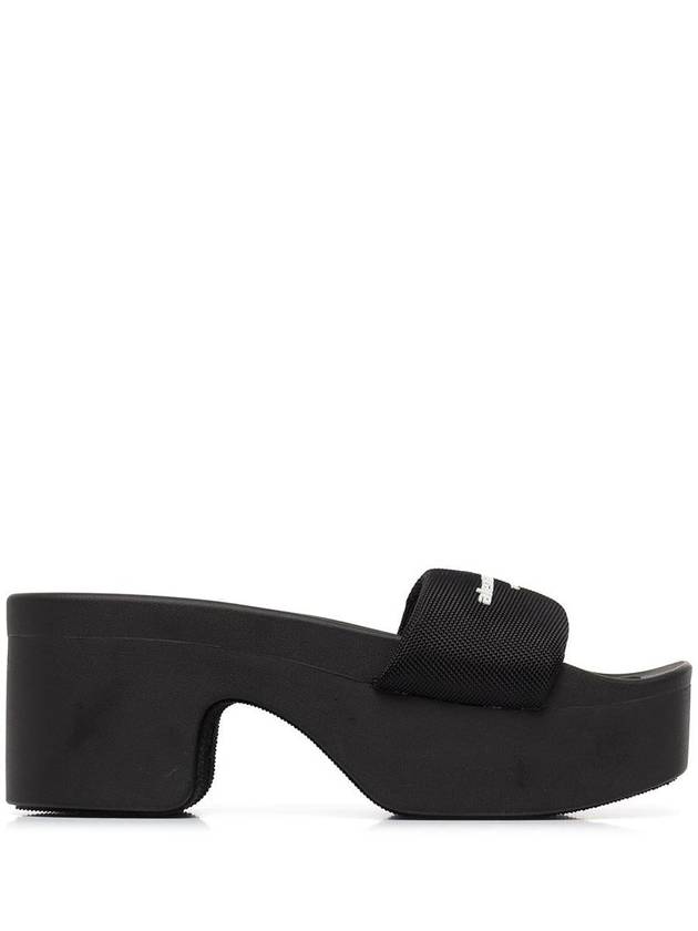 Platform Slide Nylon Slippers Black - ALEXANDER WANG - BALAAN 2