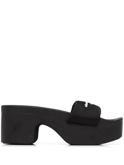 Platform Slide Nylon Slippers Black - ALEXANDER WANG - BALAAN 2