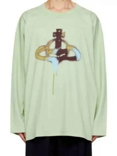 Spray ORB Fresh Long Sleeve T-Shirt Green - VIVIENNE WESTWOOD - BALAAN 2