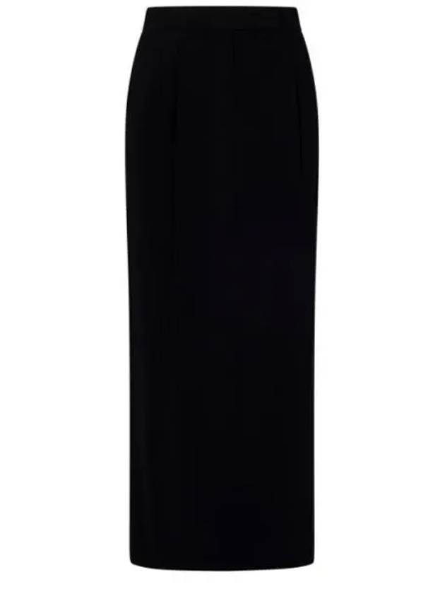 Lemma Long Triacetate A-Line Skirt Black - MAX MARA - BALAAN 1